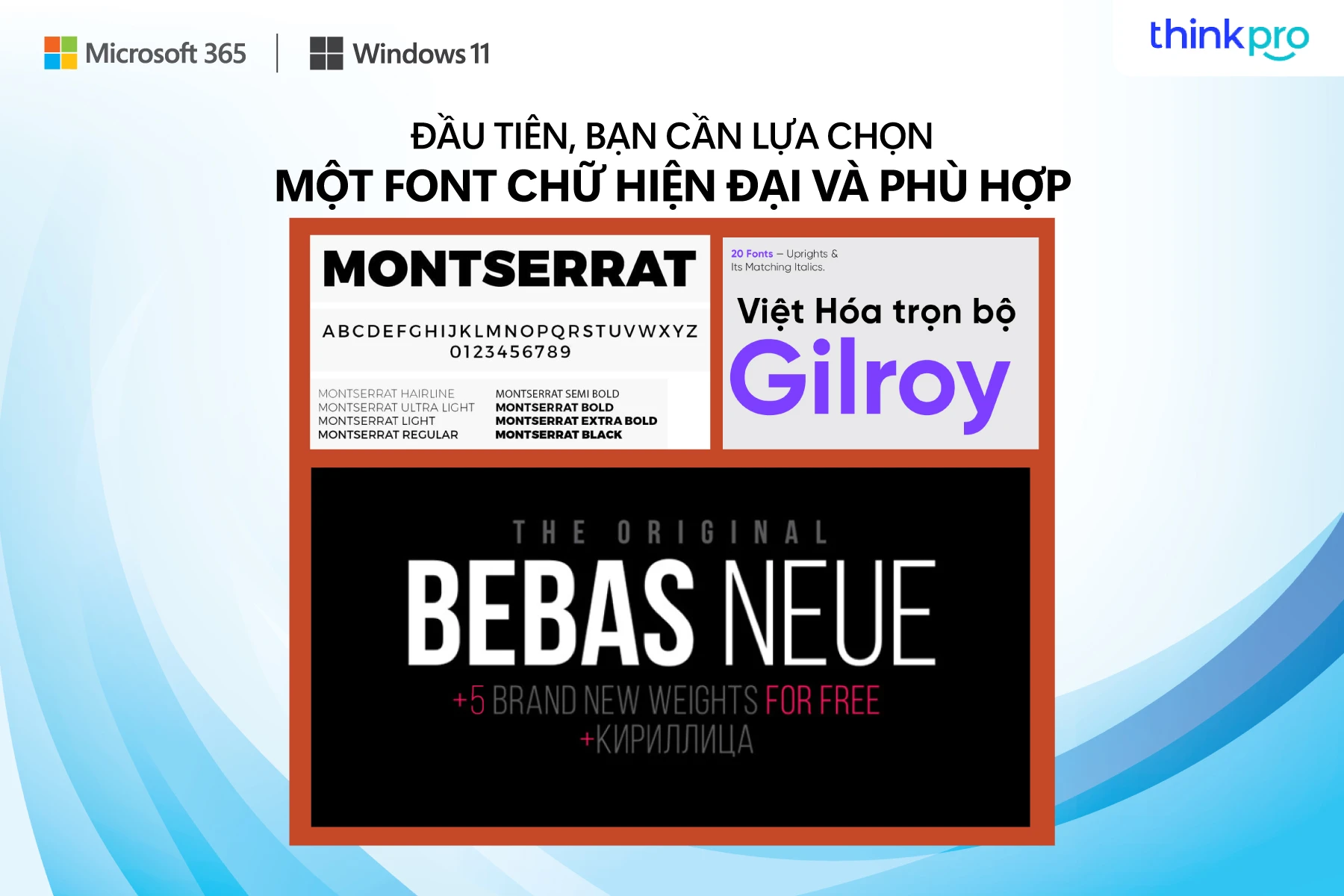 Font chữ hiện đại và phù hợp