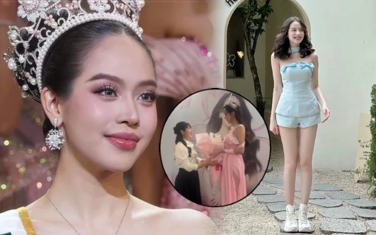 Miss Thanh Thuy has just been crowned Miss International 2024 that has attracted attention because of "unusual details" when standing next to her parents: What is the truth?