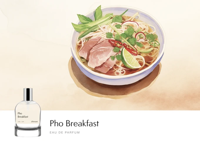 Perfume inspired by pho, green tea