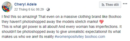 Posting a picture of the model is still intact, the fashion brand is praised for the respect of the beauty of women