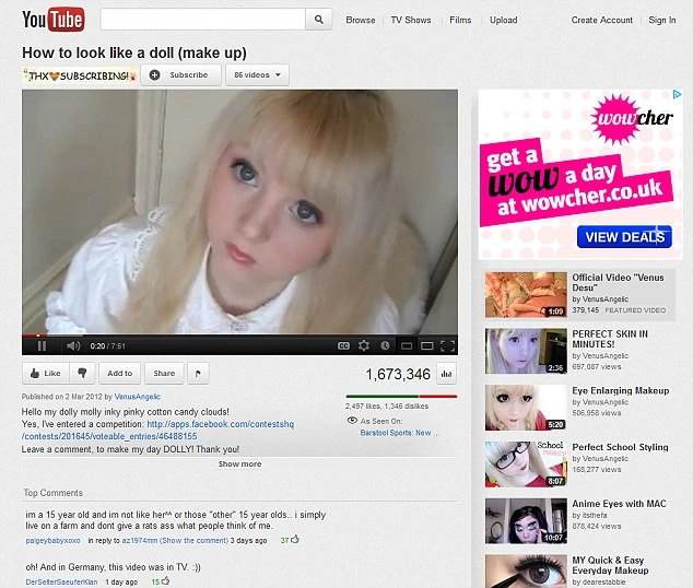 Young women "live dolls" attract 30 million hits