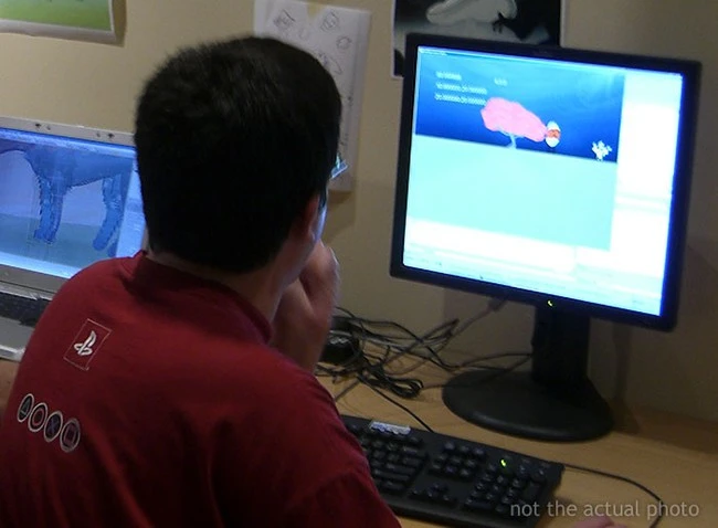 The office lady was bored because the boss came to the company to sleep and play games, sometimes even watching ... adult movies!