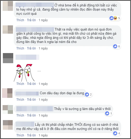 The bride was elected for 6 months to tell the story of her father -in -law forced to get up early to cook rice.