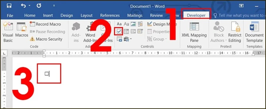 Hướng dẫn tạo checkbox trong Word bằng Developer