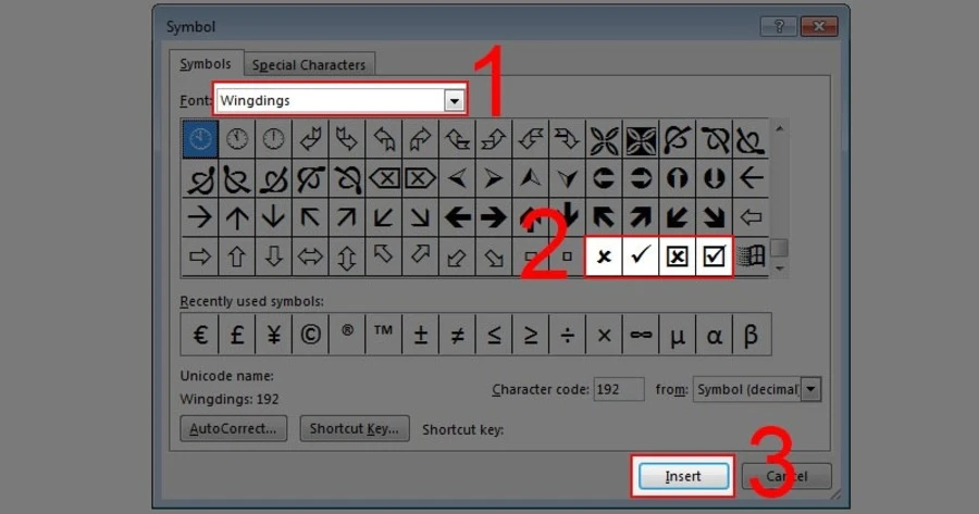 Hướng dẫn tạo checkbox trong Word bằng Symbol 