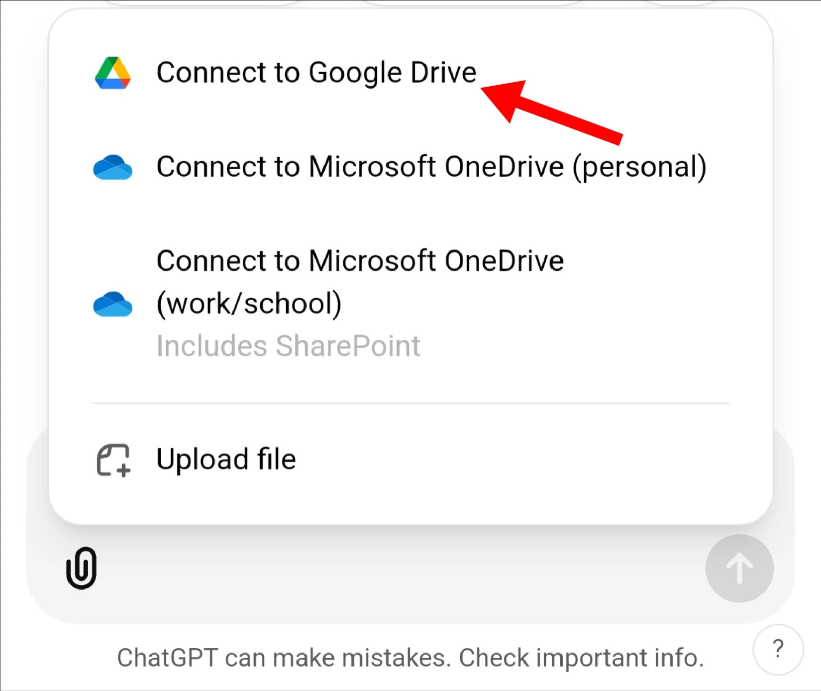 Cách tải tệp Google Drive lên ChatGPT