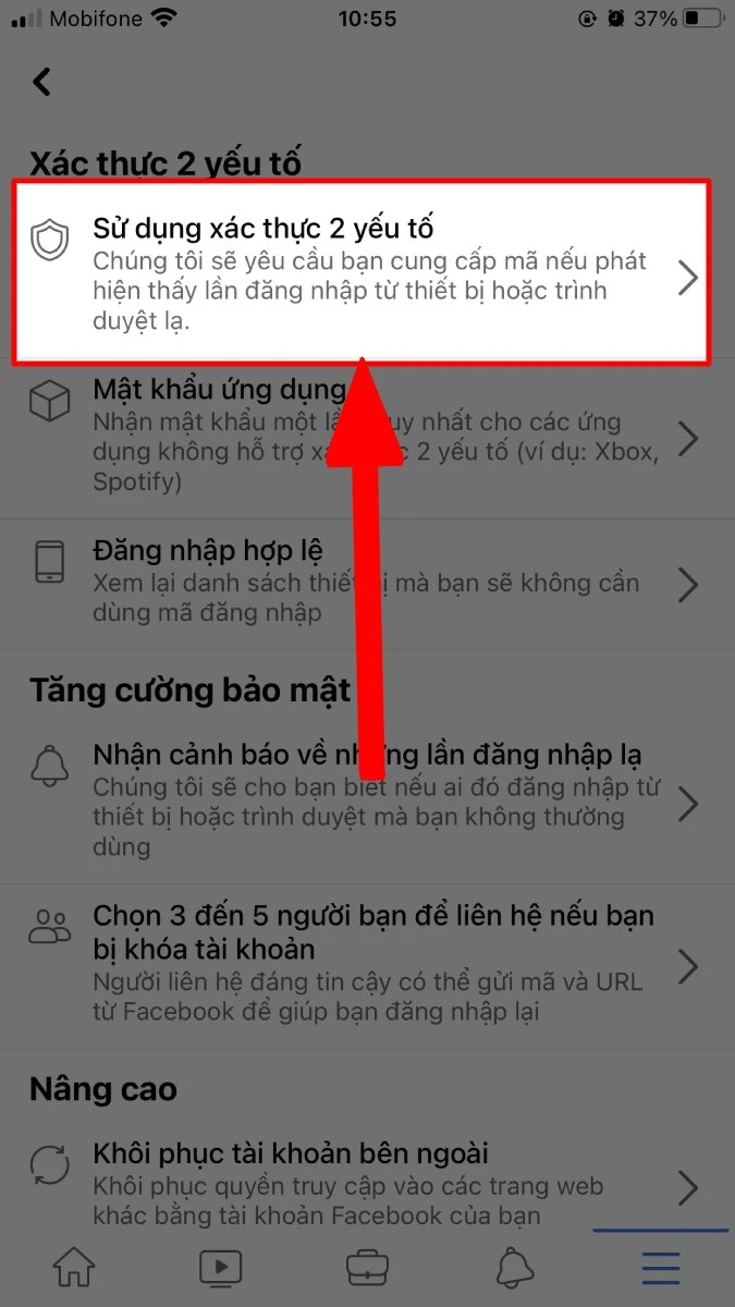 tắt tính năng xác thực 2 yếu tố trên Facebook