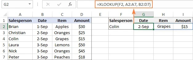 Cách sử dụng hàm XLOOKUP trong Excel