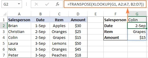 Cách sử dụng hàm XLOOKUP trong Excel