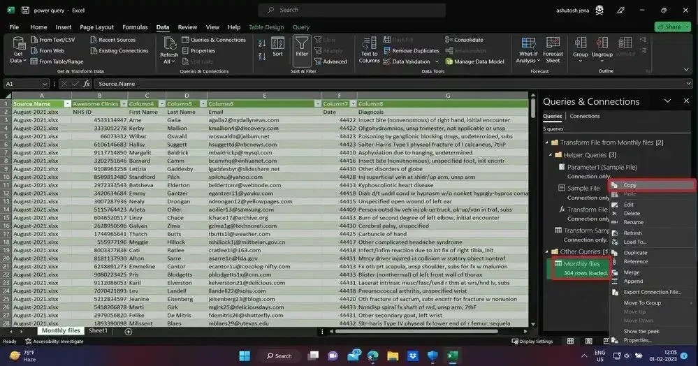 Cách sao chép và di chuyển Power Query trong Excel