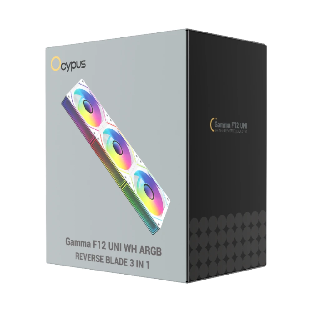 Quạt Tản Nhiệt Fan Case Ocypus Gamma F12 UNI WH ARGB REVERSE BLADE 3 IN 1