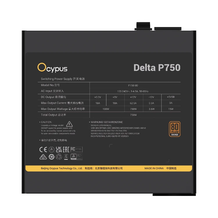 Nguồn Máy Tính – PSU Ocypus Delta P750 750W 80 PLUS Bronze