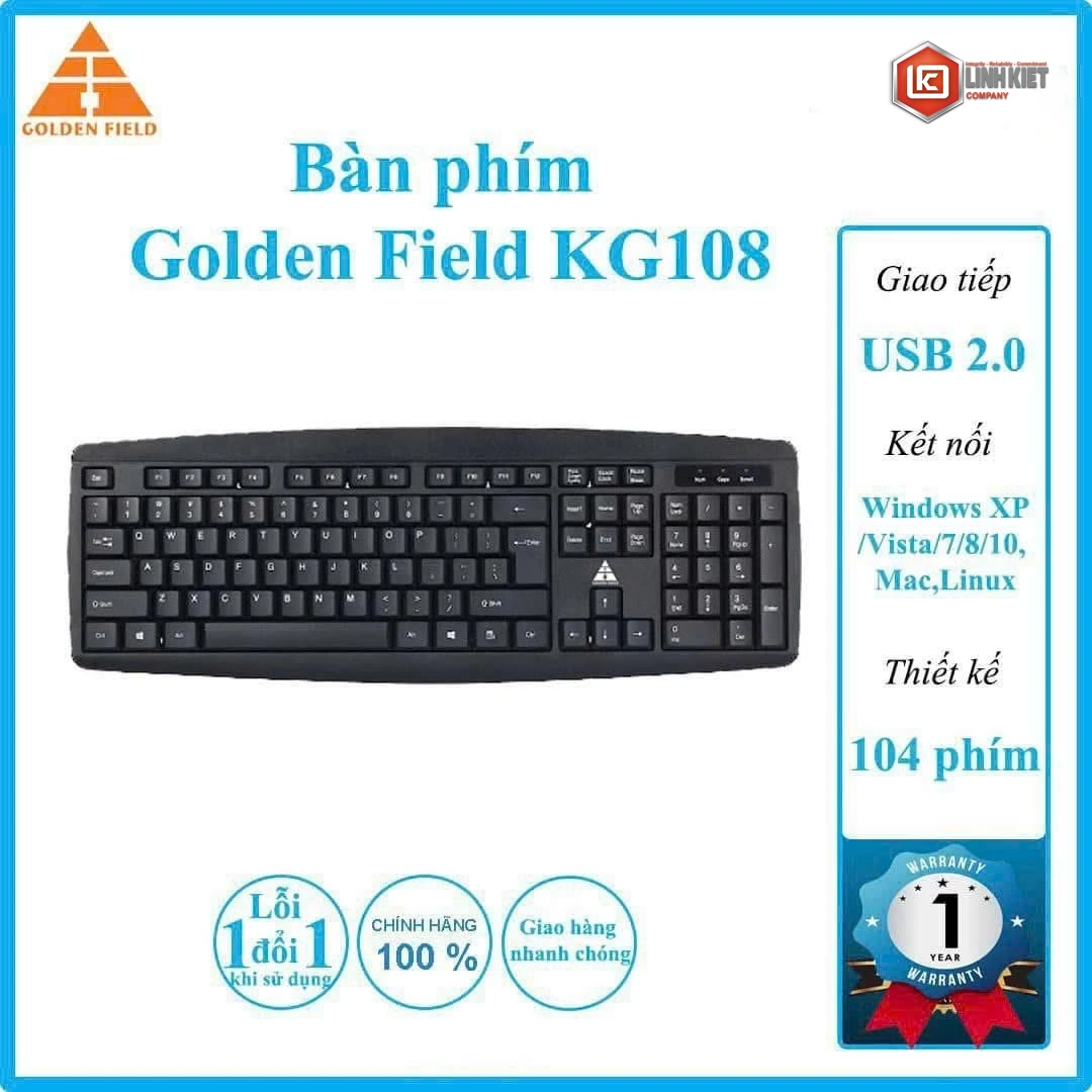 BÀN PHÍM CÓ DÂY GOLDEN FIELD KG108