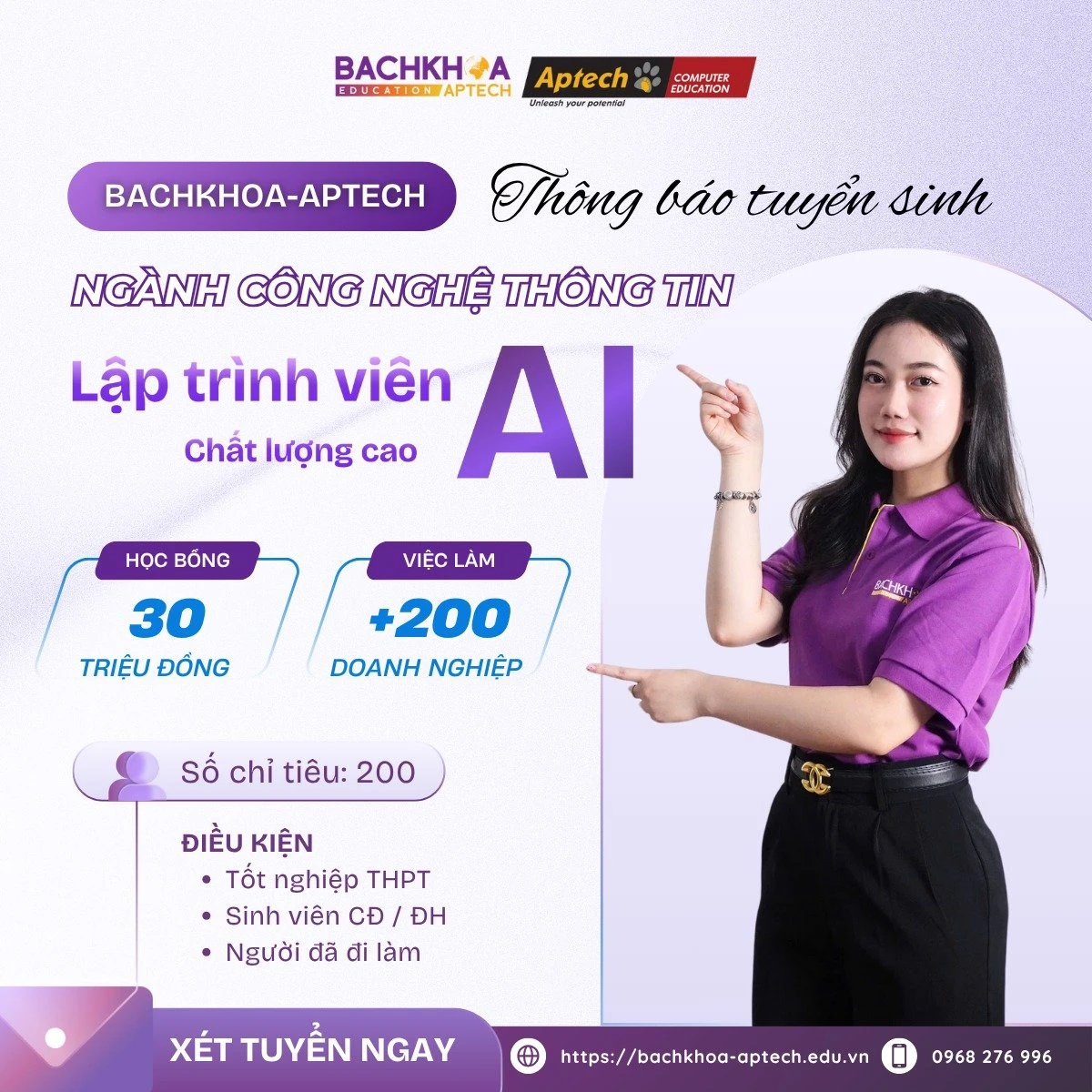 KHÓA HỌC LẬP TRÌNH VIÊN QUỐC TẾ TÍCH HỢP A.I - HỌC NHANH, LÀM SỚM, ĐÓN ĐẦU TƯƠNG LAI CÙNG BKAP!