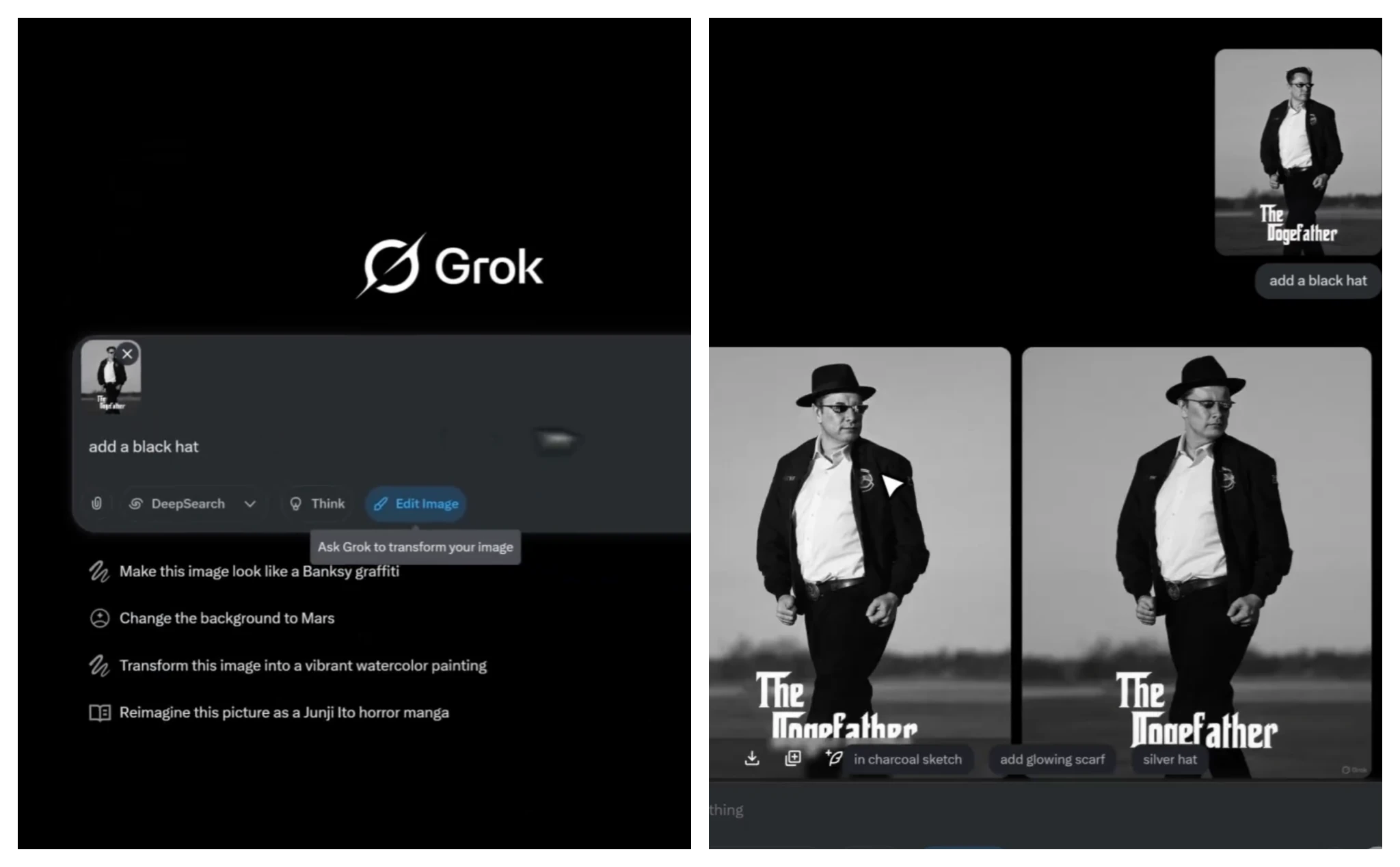 Grok cũng có tính năng edit hình ảnh do người dùng tải lên