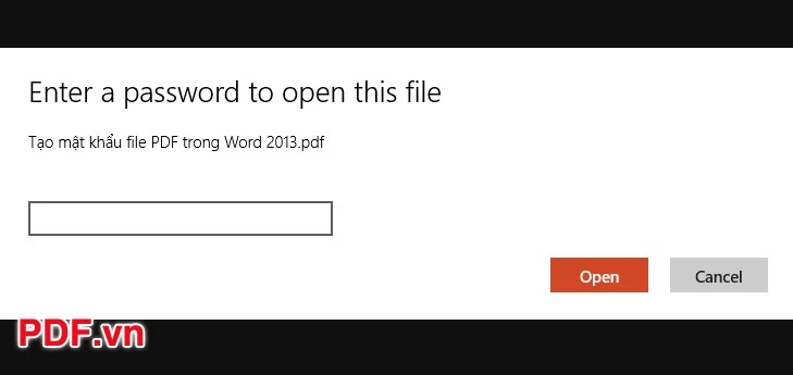 Đặt mật khẩu cho file PDF trong Word 2013