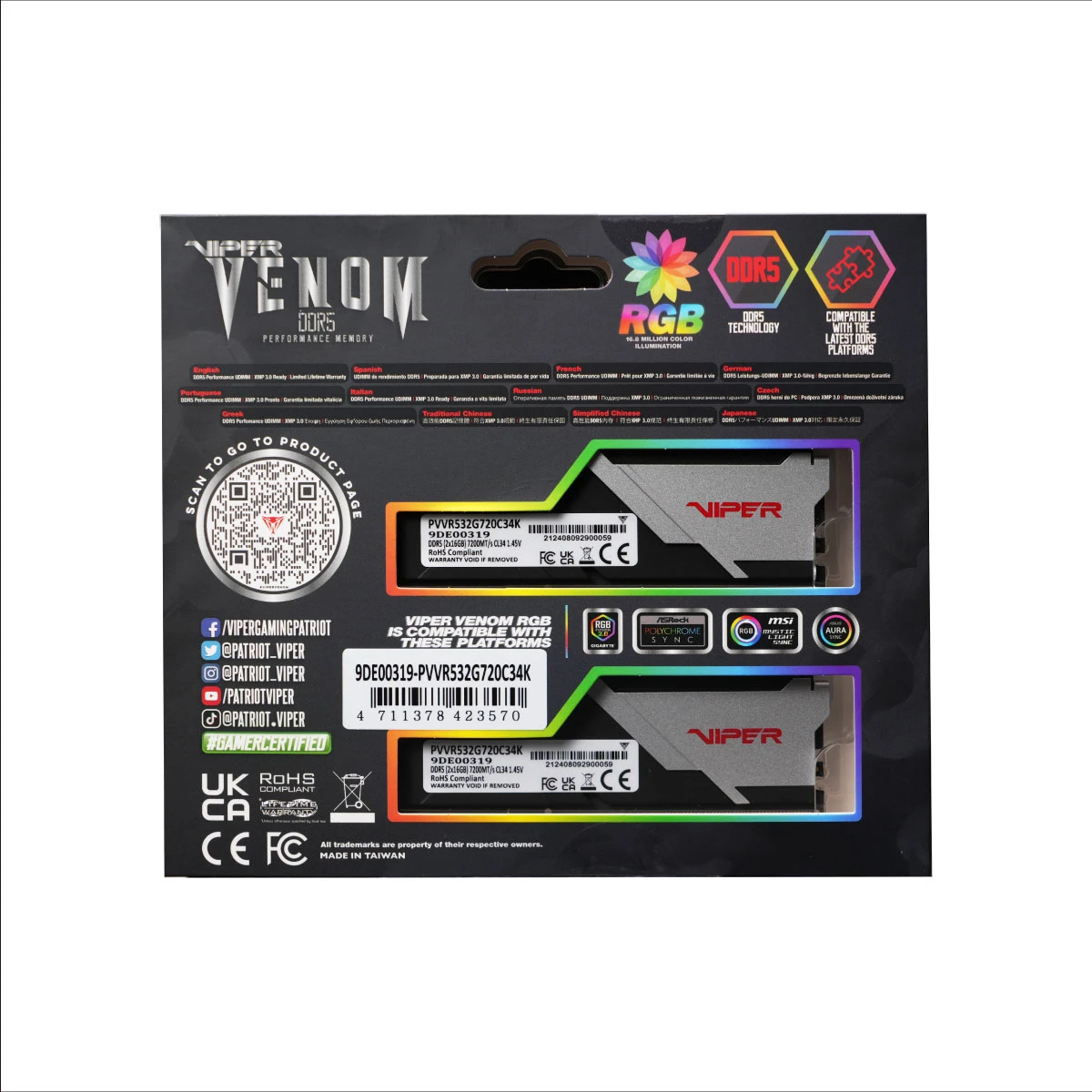 Ram Patriot Viper Venom DDR5 6000 16GB