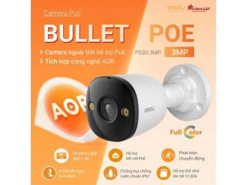 Camera IMOU PS3D 3MP PoE IPC-PS3EP-3M0 Camera Giám Sát Ngoài Trời Chuẩn 2K, Bền Bỉ Chuẩn IP67