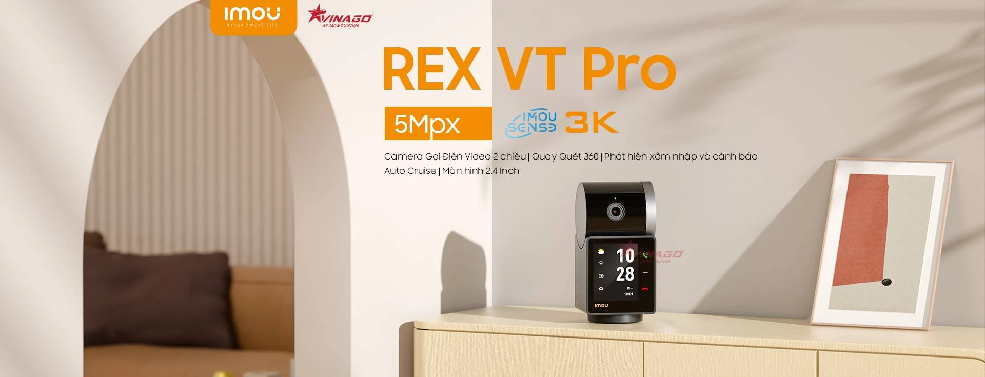 Camera Gọi Video 2 Chiều IMOU REX VT Pro 5M/3K Đàm Thoại Video, Có Pin 2000maH - IPC-S2VBP-5M0WR