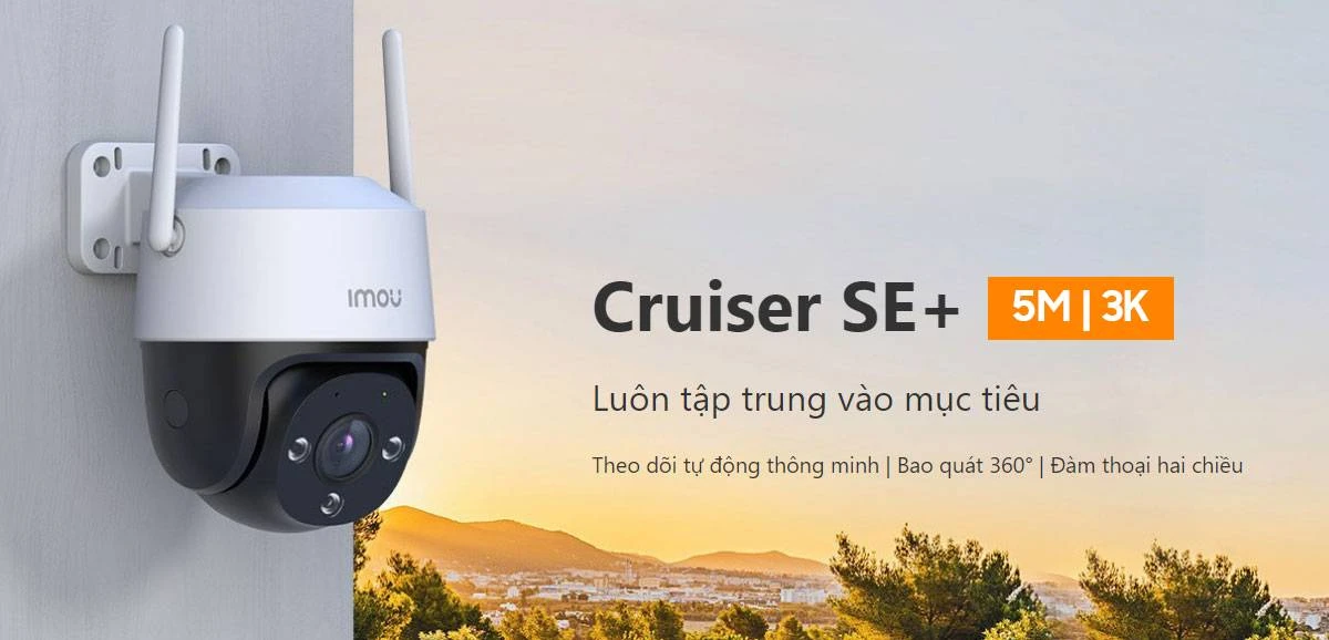 Camera Imou Ngoài Trời Cruiser SE+ 5M IPC-S51FEP Xoay 360, Có Màu Đêm, Đàm thoại 2 chiều