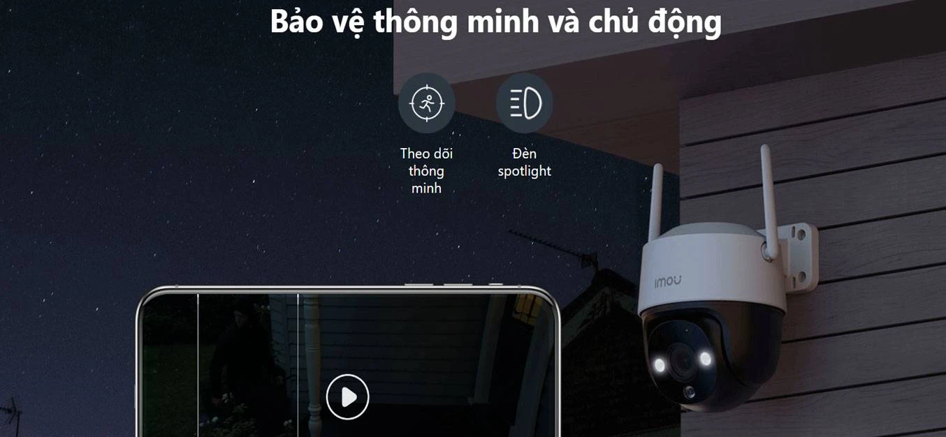 Camera Imou Ngoài Trời Cruiser SE+ 5M IPC-S51FEP Xoay 360, Có Màu Đêm, Đàm thoại 2 chiều