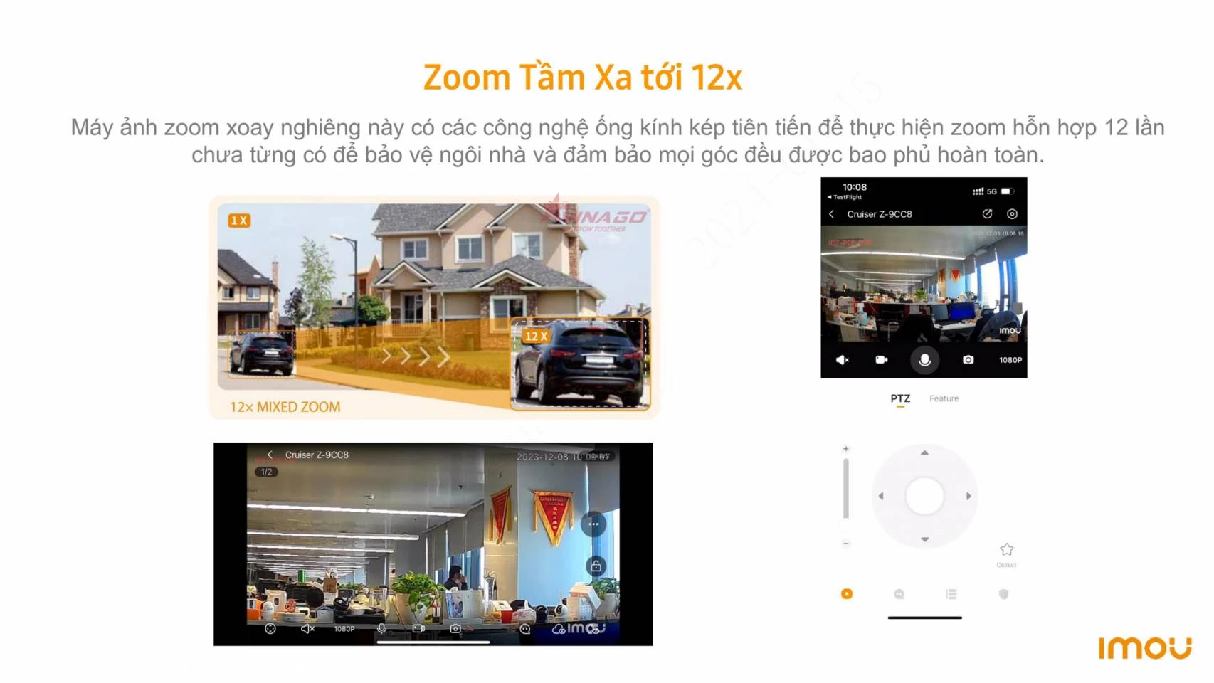 Camera Ngoài Trời Cruiser Z iMOU 3K 5MP Ống kính kép, Zoom xa tới 12X (IPC-S7DP-5M0WEZ)