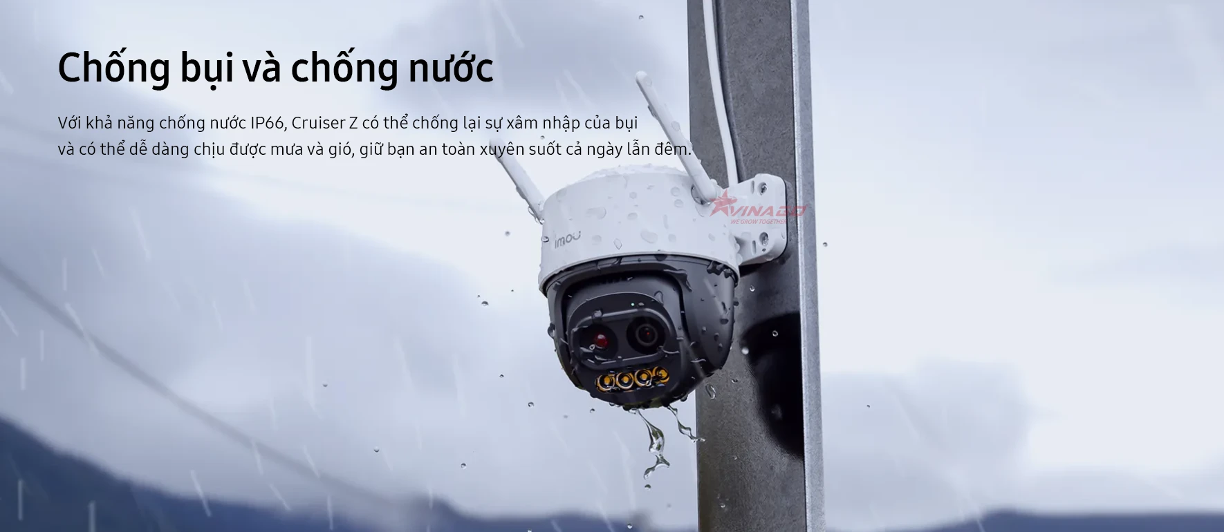 Camera Ngoài Trời Cruiser Z iMOU 3K 5MP Ống kính kép, Zoom xa tới 12X (IPC-S7DP-5M0WEZ)