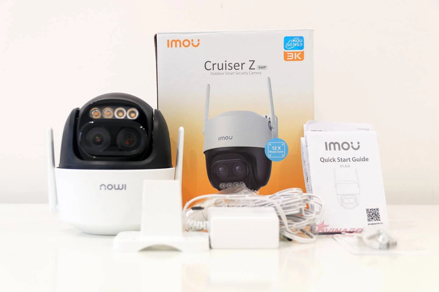 Camera Ngoài Trời Cruiser Z iMOU 3K 5MP Ống kính kép, Zoom xa tới 12X (IPC-S7DP-5M0WEZ)