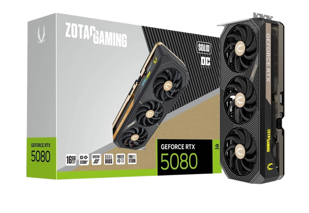 CARD ĐỒ HỌA ZOTAC GAMING GeForce RTX 5080 SOLID OC ZT-B50800J-10P