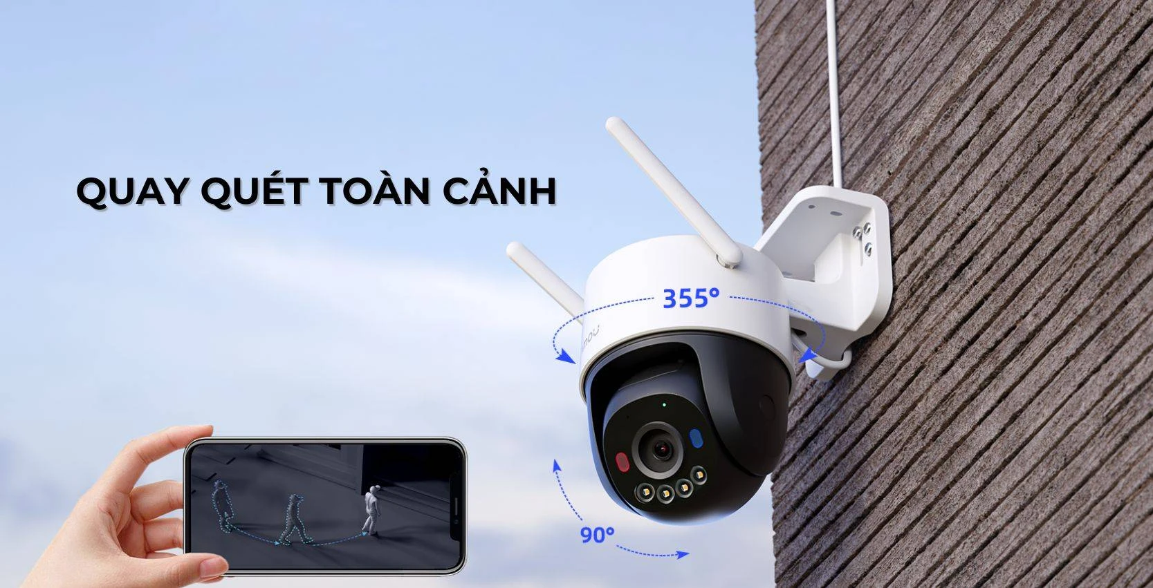 Imou Cruiser SC 4G 5MP - IPC-K7FP-5H0TE - Camera hỗ trợ sim 4G, Có đèn cảnh báo xanh đỏ, quan sát màu đêm.