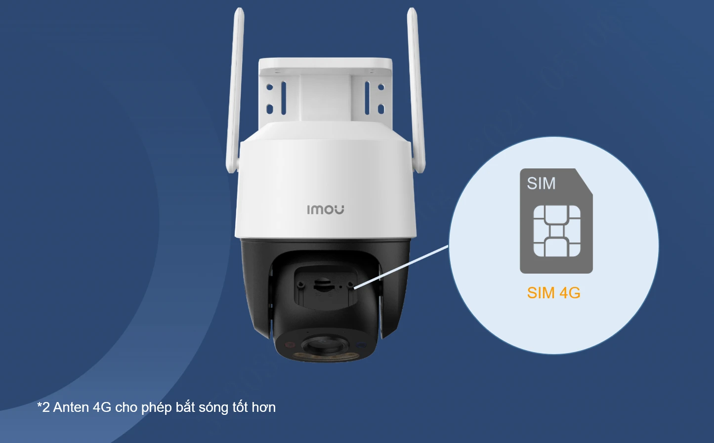 Imou Cruiser SC 4G 5MP - IPC-K7FP-5H0TE - Camera hỗ trợ sim 4G, Có đèn cảnh báo xanh đỏ, quan sát màu đêm.