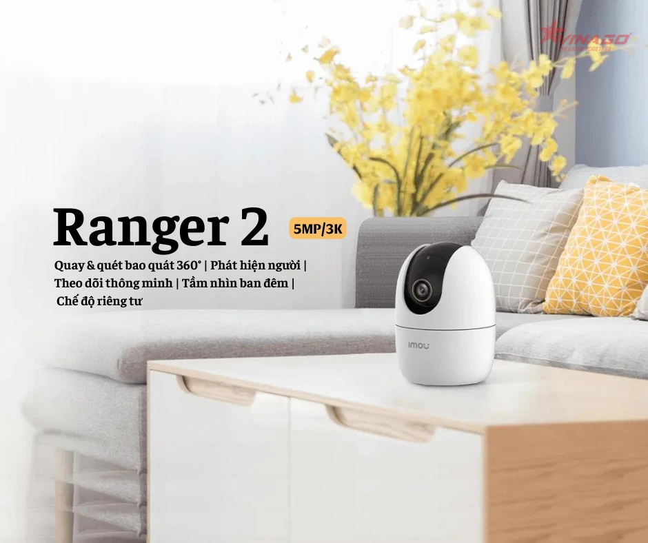 IMOU RANGER 2 5MP - IPC-A52P - CAMERA TRONG NHÀ CHUẨN 3K, QUAY QUÉT TOÀN CẢNH, ĐÀM THOẠI 2 CHIỀU