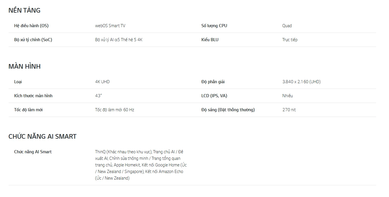 Smart LG TV - 43UQ752C0SF - 4K UHD 43inch