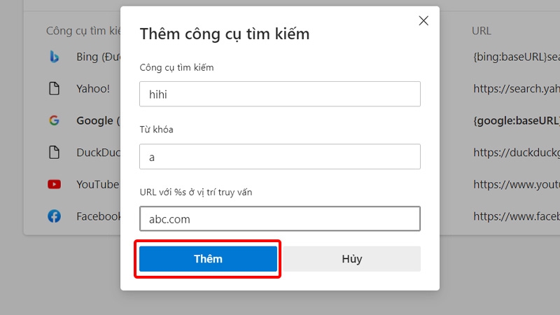 cách thay đổi công cụ tìm kiếm mặc định trên trên trình duyệt Microsoft Edge