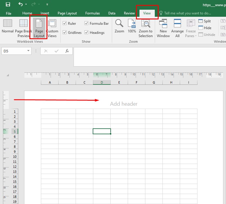 cách đánh số trang trong Excel