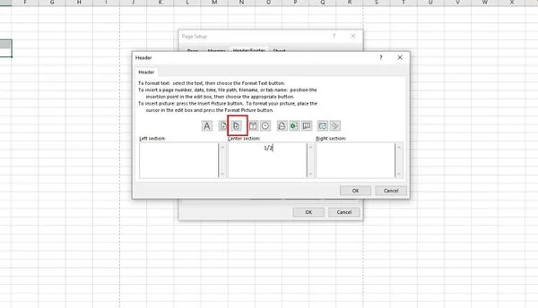 cách đánh số trang trong Excel