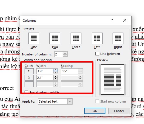Hướng dẫn chỉnh kích thước và khoảng cách các cột trong Word