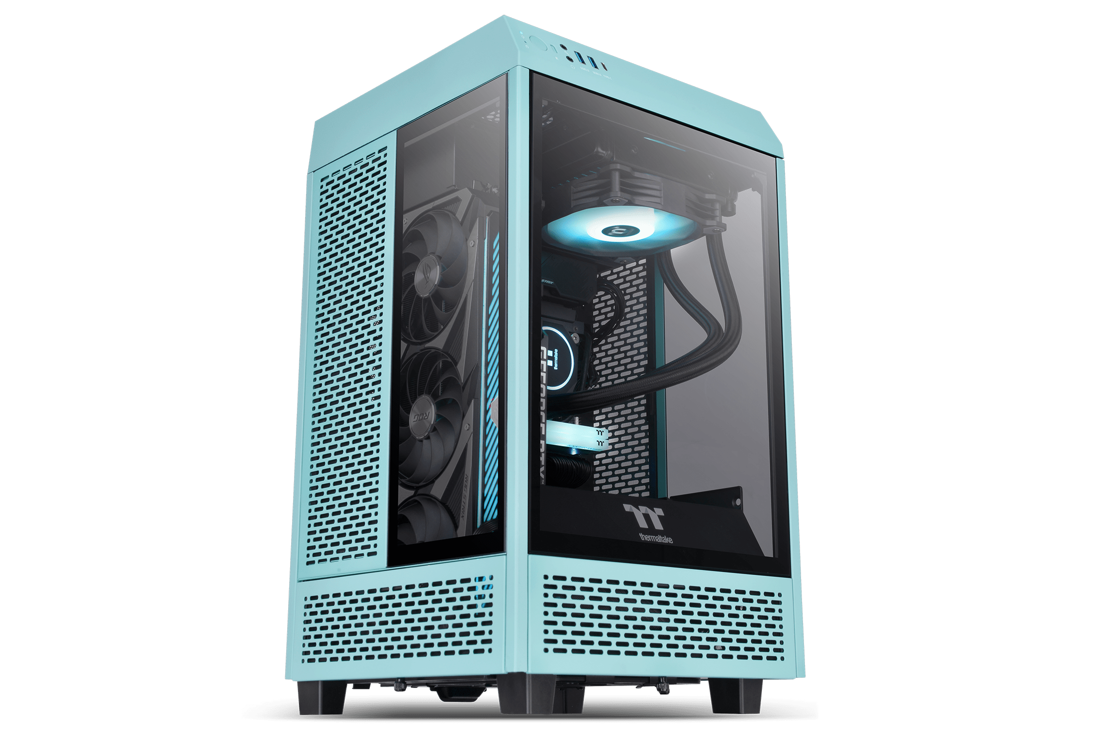 Thùng Máy Không Nguồn Thermaltake Tower 100 Tg Turquoise