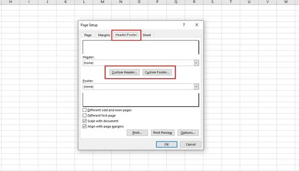 cách đánh số trang trong Excel