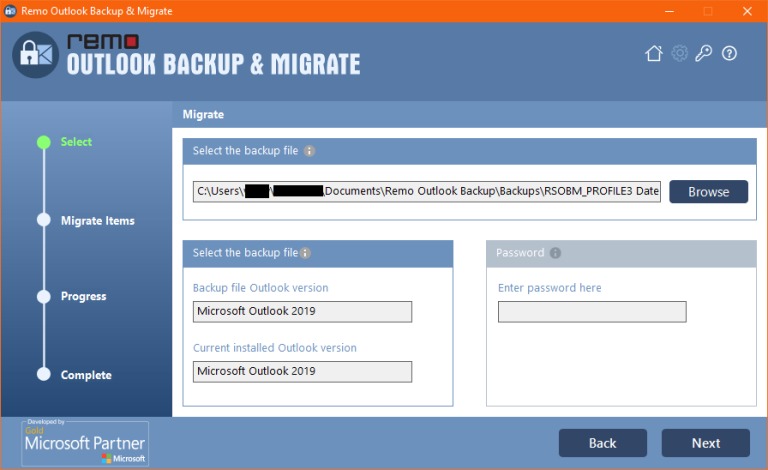 Sử dụng phần mềm Remo Outlook để chuyển dữ liệu
