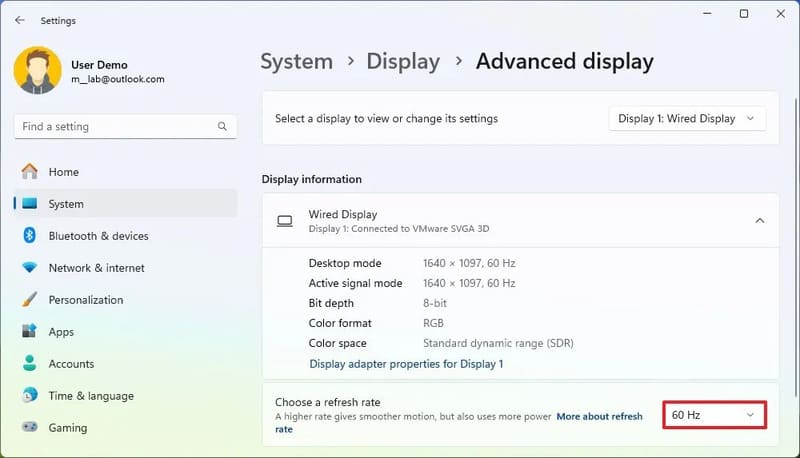 Cách bật Dynamic Refresh Rate