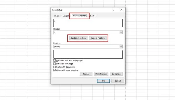 cách đánh số trang trong Excel