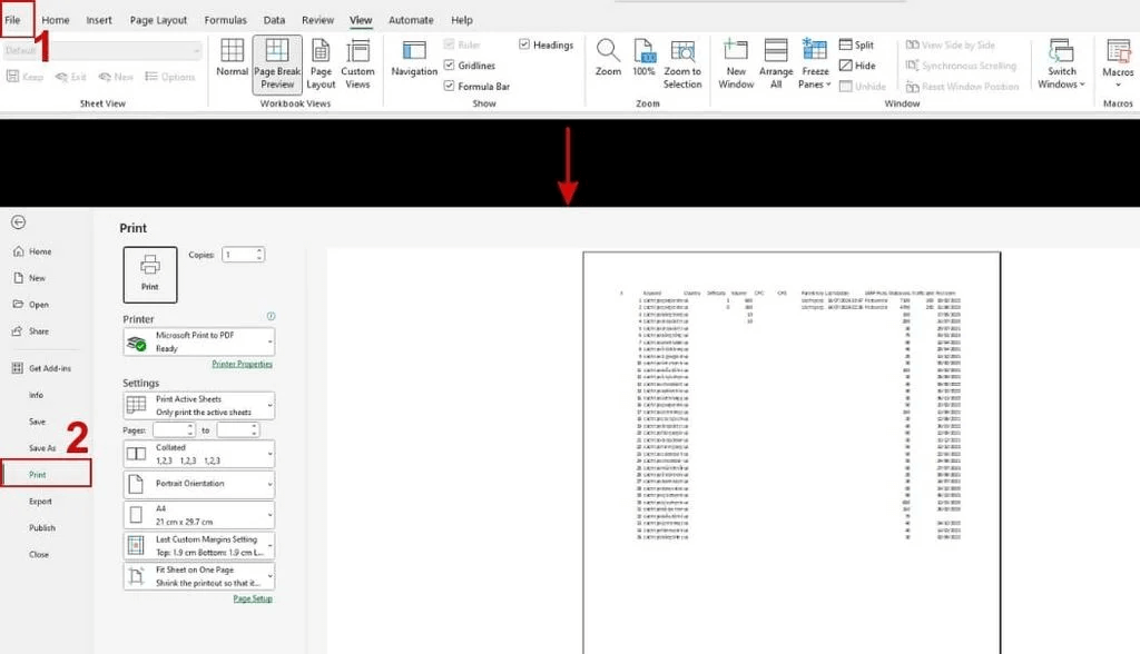 cách in file Excel trên khổ A4