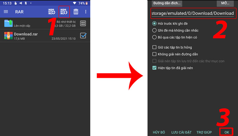 Cách giải nén file trên điện thoại Android