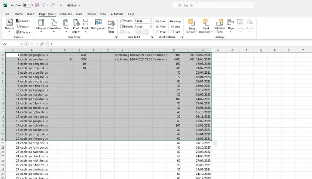 cách in file Excel trên khổ A4