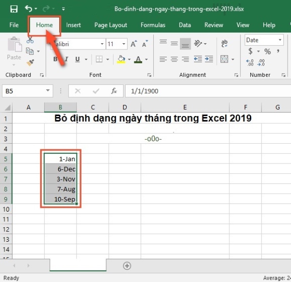 Cách tắt định dạng ngày tháng trong Excel