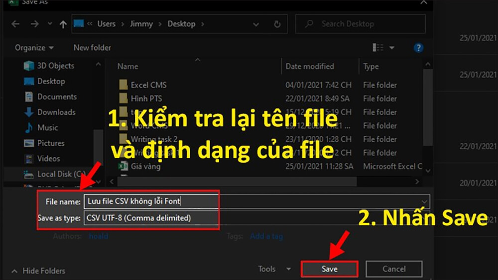 cách lưu file CSV không bị lỗi font khi mở