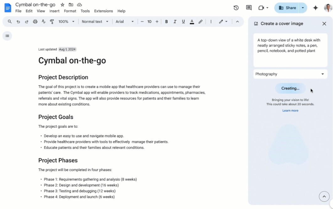 Hướng dẫn bạn cách tạo hình ảnh AI trên Google Docs