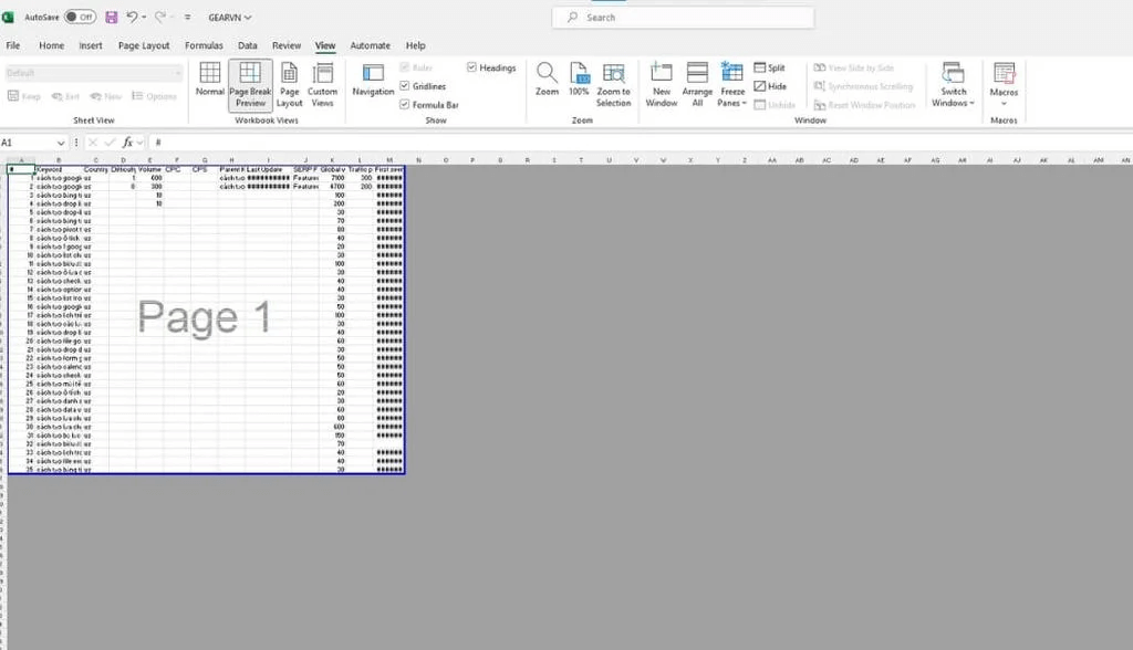 cách in file Excel trên khổ A4