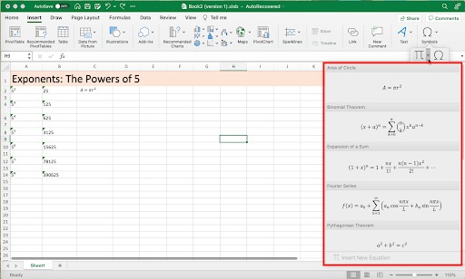 Cách viết số mũ cho chữ số trong Excel